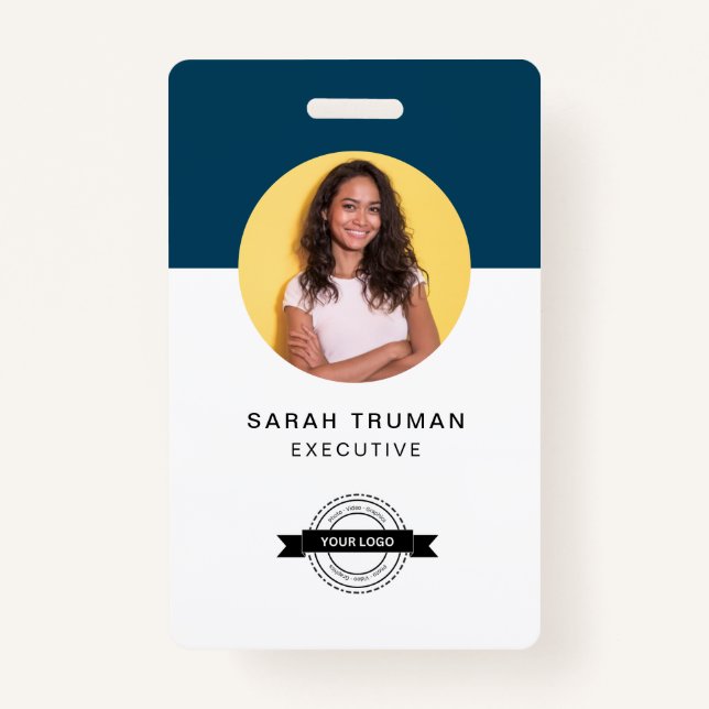 Custom Business Employee Card Minimalist & Modern ID Badge (Front)