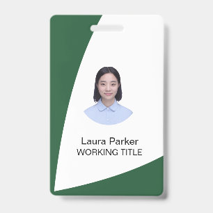 Custom Business Employee Photo Text Lime Green ID Badge