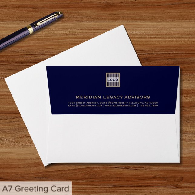 Custom Business Envelope with Navy Blue Back Flap (Creator Uploaded)