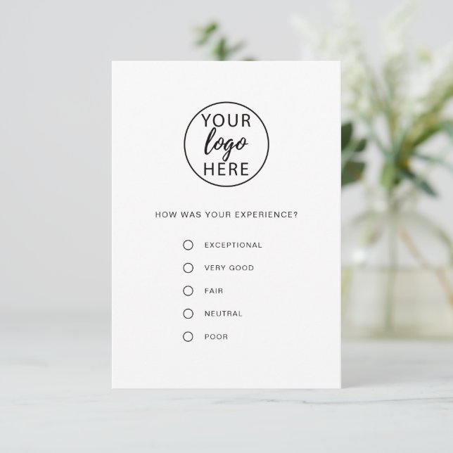 Custom Business Feedback  Enclosure Card (Standing Front)