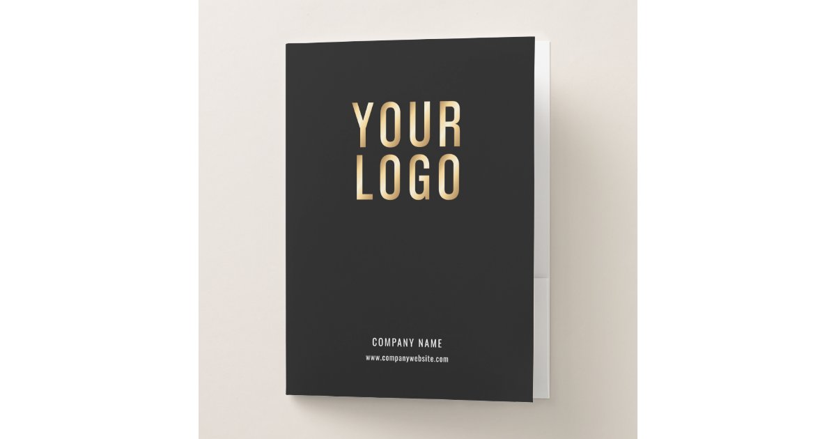 Custom Business Folders with Logo and Card Slot Zazzle