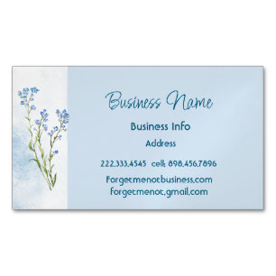 Custom Business Forget-me-not Flower Magnetic Business Card