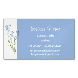 Custom Business Forget-me-not Flower Magnetic Business Card
