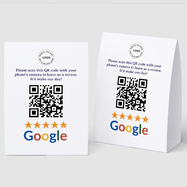 Custom Business Google Reviews QR Code Company (Front/Back)