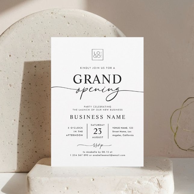 Custom Business Grand Opening Minimalist Party Invitation (Creator Uploaded)
