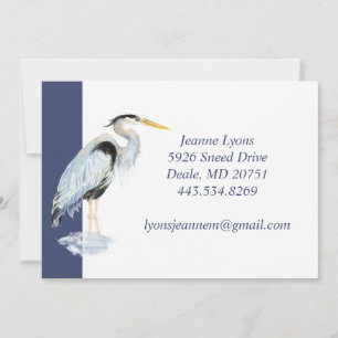 Custom Business Great Blue Heron Bird Business Thank You Card