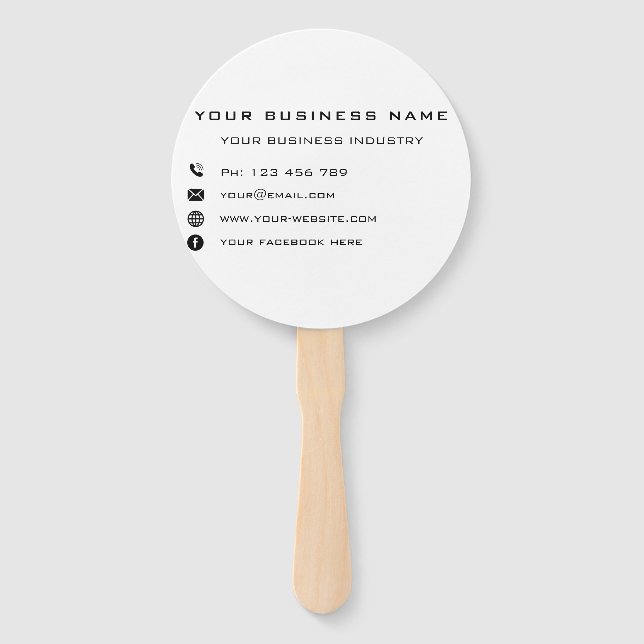Custom Business Hand Fan Company Promotional (Front)