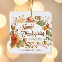Custom Business Happy Thanksgiving Fall Flowers