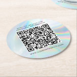 Custom Business Holographic QR Code Marketing Round Paper Coaster<br><div class="desc">Simply add your website address in the field provided and we'll create a QR code to add to your design. People can scan the QR code to visit the URL</div>
