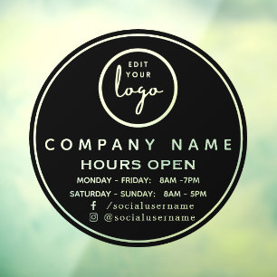 Custom Business Hours Window Cling