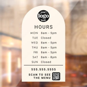 Custom Business Hours With Store Logo And QR Code