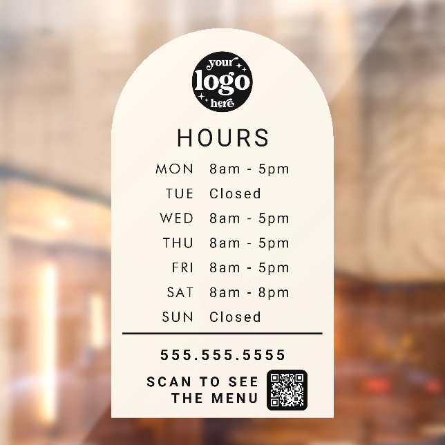 Custom Business Hours With Store Logo And QR Code (Sheet 2)