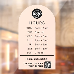 Custom Business Hours With Store Logo And QR Code