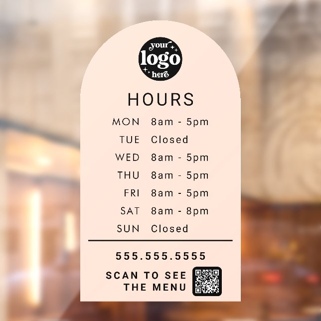Custom Business Hours With Store Logo And QR Code (Sheet 2)