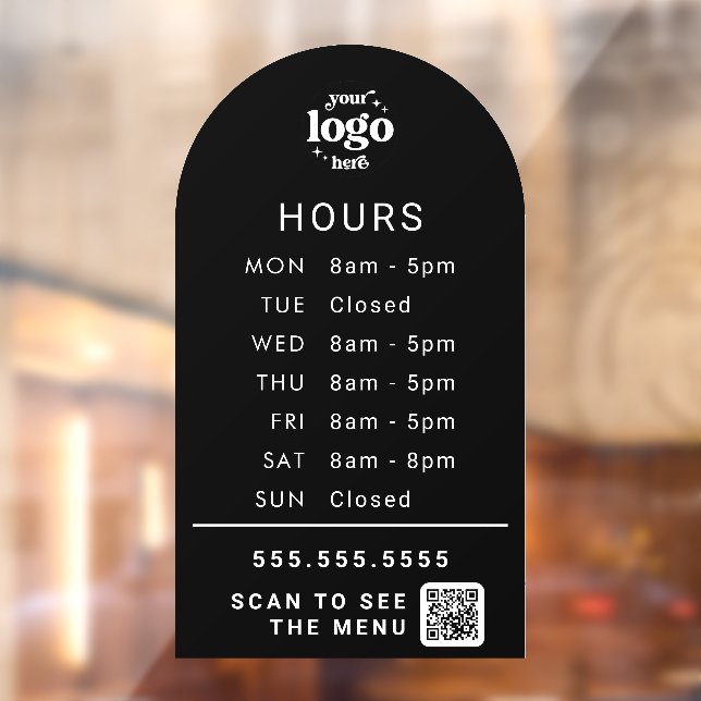 Custom Business Hours With Store Logo And QR Code (Sheet 2)