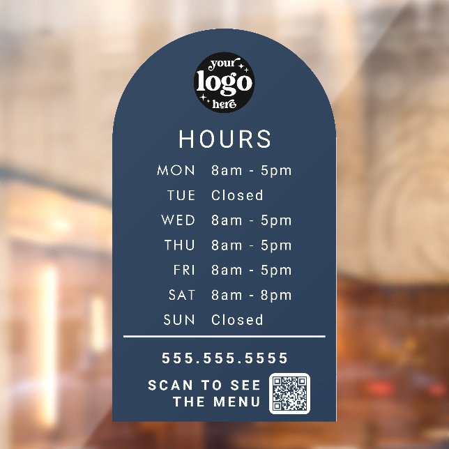 Custom Business Hours With Store Logo And QR Code (Sheet 2)