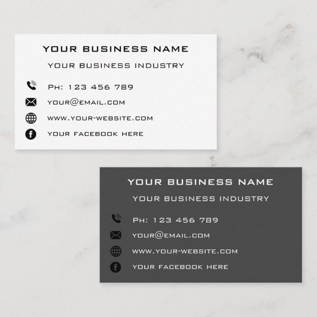 Custom Business Info Personalised Your Company Calling Card (Front/Back)