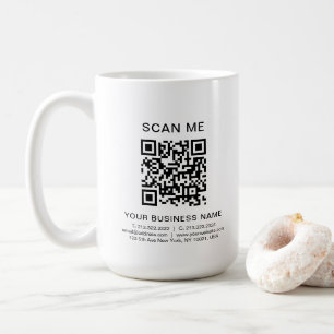 Custom Business Info QR Code Scan Me Promo 15 oz Coffee Mug