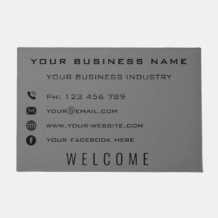 Custom Business Info Text Your Company Doormat