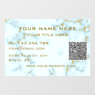 Custom Business Info Window Cling with QR Code