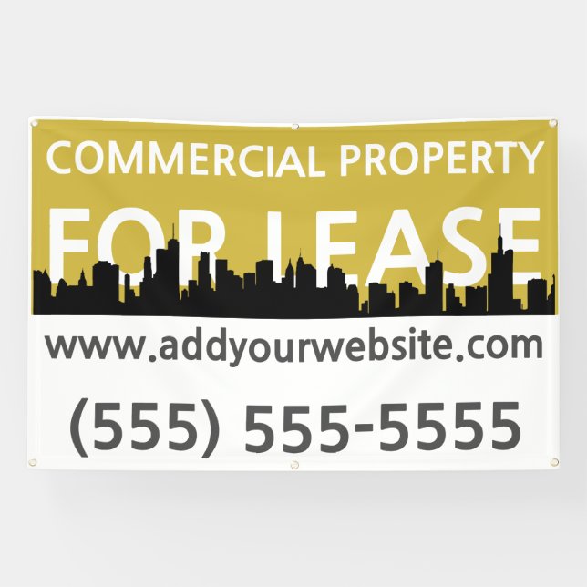 Custom Business Leasing Yard Sign Gold (Horizontal)