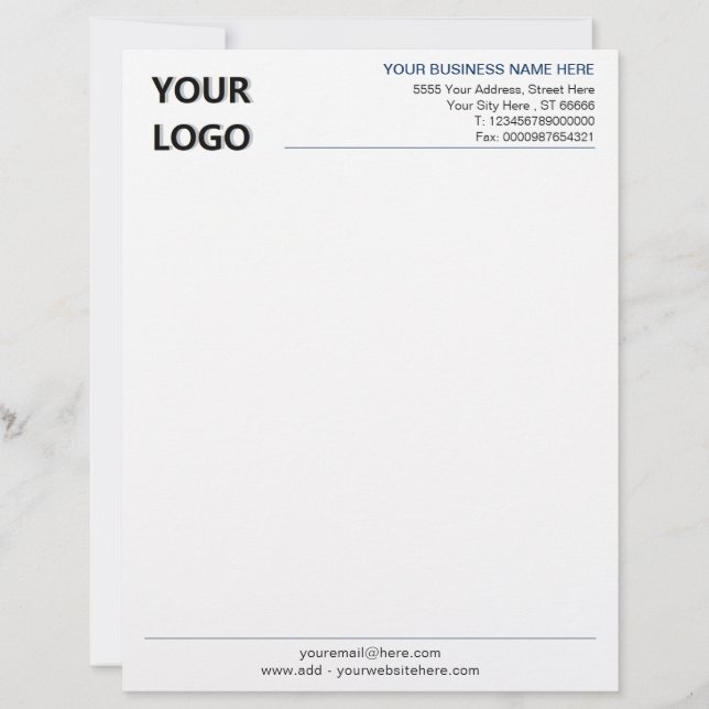 Custom Business Letterhead Logo and QR Code URL (Front)