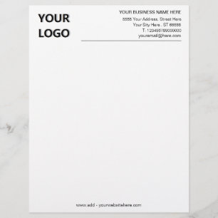Custom Business Letterhead Logo Name Address Info