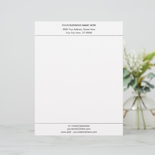 Custom Business Letterhead Your Own Design (Standing Front)
