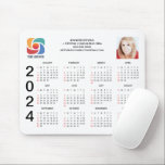 Custom Business Logo 2024 Company Calendar Magnet Mouse Pad<br><div class="desc">This modern business mousepad calendar is custom made with your professional company name under the the agent name. This minimalist black and white calendar features your logo on one side and personalised photo on the other. Contemporary marketing tools for a corporation in 2024. The days of the week start with...</div>
