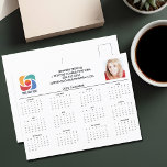 Custom Business Logo 2025 Company Calendar Postcard<br><div class="desc">This modern business calendar postcard is custom made with your professional company name under the the agent name in chic typography. This minimalist black and white calendar features your logo and personalised photo. Contemporary marketing tools for a corporation in 2025. The weeks start with Sunday.</div>