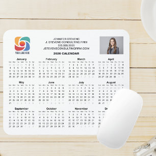 Custom Business Logo 2026 Company Calendar Mouse Pad