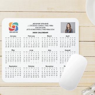 Custom Business Logo 2026 Company Calendar Mouse Pad