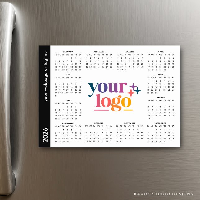 Custom Business Logo 2026 Magnetic Calendar (Calendar shown in 5 x 7 inches.)
