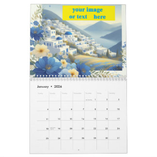 Custom Business Logo 2026 Wall Calendar - Modern a