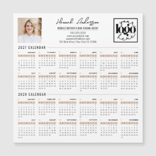 Custom Business Logo 2027 - 2028 Calendar Magnet