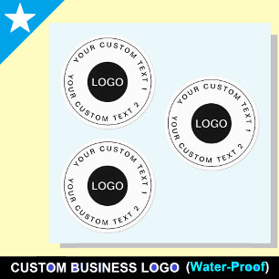 Custom Business Logo   30 Waterproof Stickers