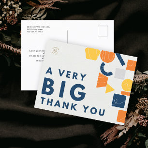 Custom Business Logo A Very Big Thank You Postcard