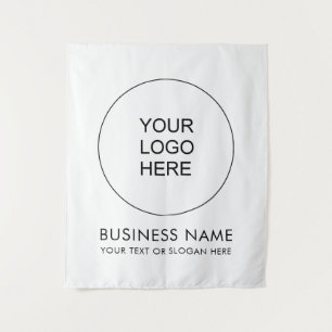 Custom Business Logo Add Text Backdrop Template Tapestry