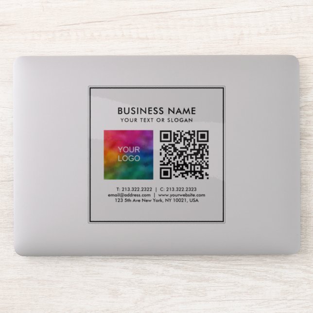 Custom Business Logo Add Text QR Code Transparent (Computer)