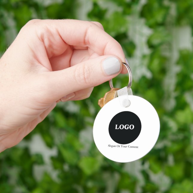 Custom Business Logo – Add Your Logo &Slogan  Key Ring (Hand)