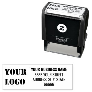 Custom Business Logo Address Self-inking Stamp