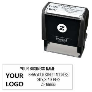 Custom Business Logo Address Self-inking Stamp
