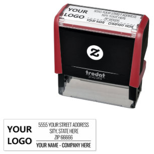 Custom Business Logo Address Self-inking Stamp