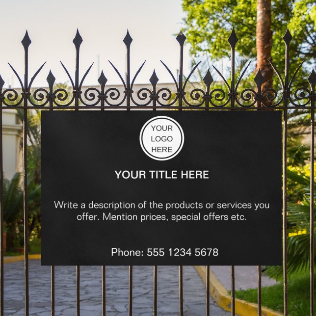 Custom Business Logo Advertising Black & White Banner (Creator Uploaded)