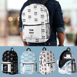 Custom Business Logo All Over Pattern Printed Backpack