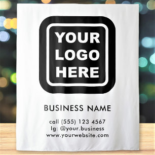 Custom Business Logo And Colour Backdrop Tapestry