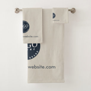 Custom Business Logo and Company Website Bath Towel Set