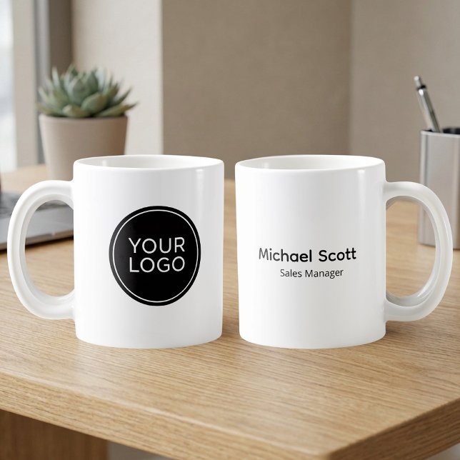 Custom Business Logo and Employee Name Coffee Mug (Creator Uploaded)