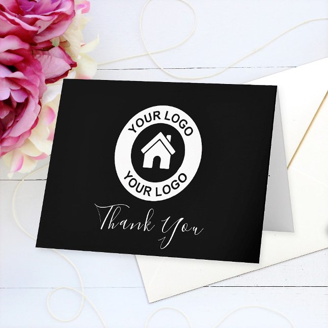 Custom Business Logo And Message Folded Thank You Card (Creator Uploaded)