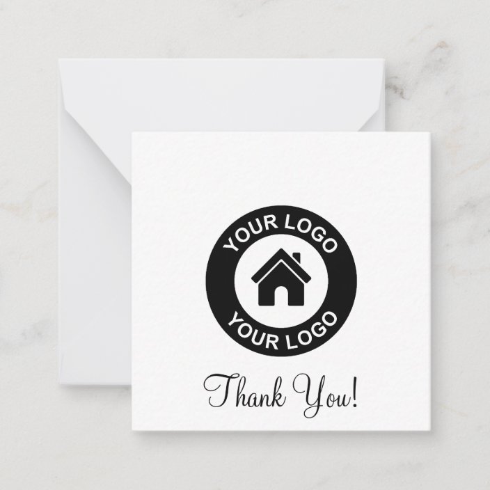 Custom Business Logo And Message Thank You Card Zazzle